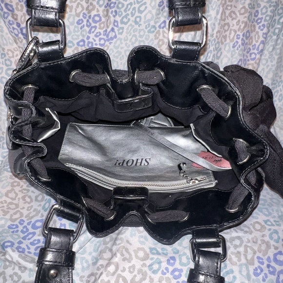 SOLD Vintage Black Juicy Couture Purse Mini Tote Bag Daydreamer Heart Y2K - Picture 10 of 10